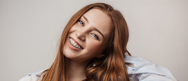 Girl with ceramic braces at Blackburn Orthodontics
